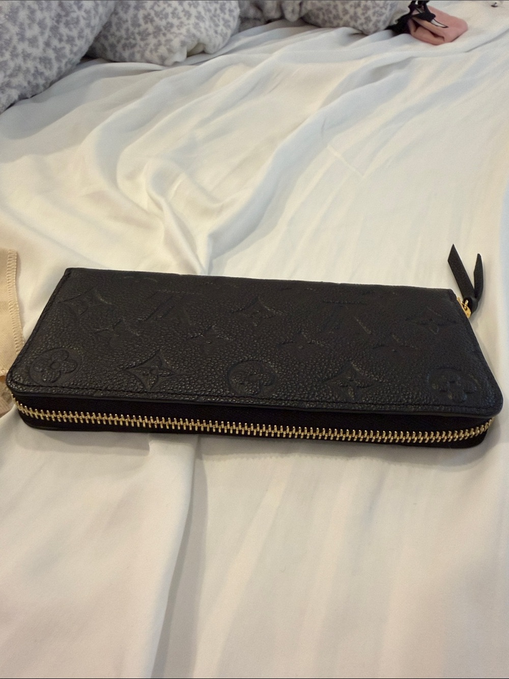 Louis Vuitton Black Monogram Empreinte Zip-Around Wallet with Gold Hardware - Picture 12 of 15